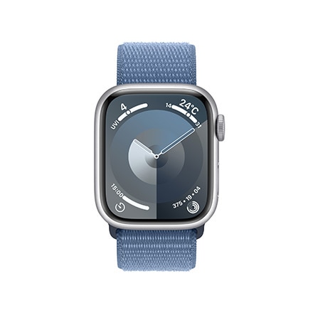 Apple Watch Series 9（GPS + Cellularモデル）- 41mmシルバーアルミニウムケースとウインターブルースポーツループ with AppleCare+