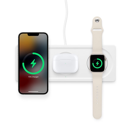 Belkin BOOST CHARGE TM PRO 3-in-1 Wireless Charging Pad with MagSafe - ホワイト