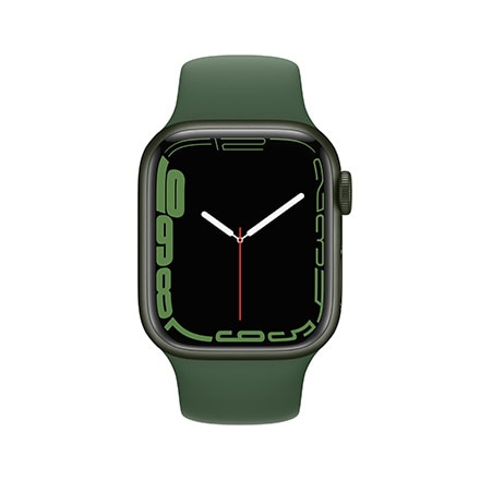 Apple Watch Series 7（GPSモデル）- 41mmグリーンアルミニウムケースとクローバースポーツバンド - レギュラー