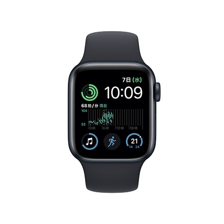 Apple Watch SE 第2世代 （GPS+Cellularモデル）- 40mm ミッドナイトアルミニウムケースとミッドナイトスポーツ
