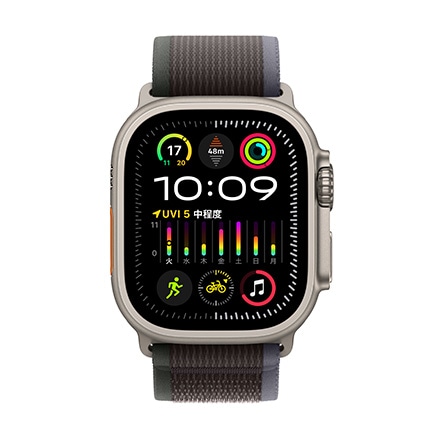 Apple Watch Ultra 2（GPS + Cellularモデル）- 49mmチタニウムケースとブルー/ブラックトレイルループ-M/L