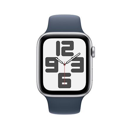Apple Watch SE 第2世代 （GPS + Cellularモデル）- 44mmシルバーアルミニウムケースとストームブルースポーツバンド - M/L