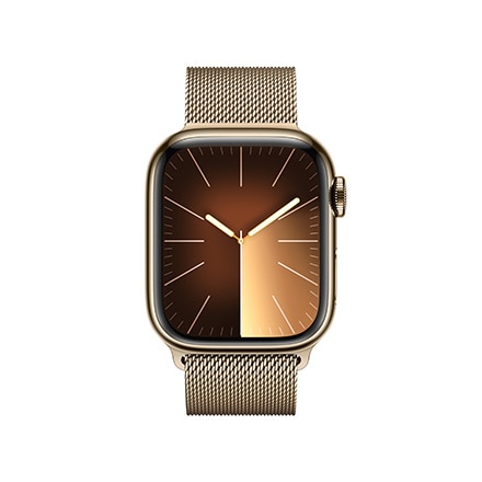 Apple Watch Series 9（GPS + Cellularモデル）- 41mmゴールドステンレススチールケースとゴールドミラネーゼループ