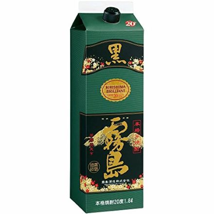 黒霧島 芋焼酎 20度 1.8L パック ×6本 RSL