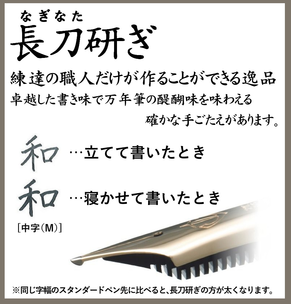 セーラー万年筆 長刀研ぎ 中字 21金 大型 10-7121-420 コンバーター付き