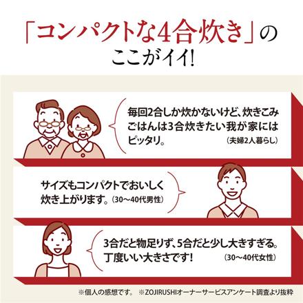 象印 炊飯器 4合炊き 圧力IH炊飯ジャー 炎舞炊き NW-UT07-WZ 絹白