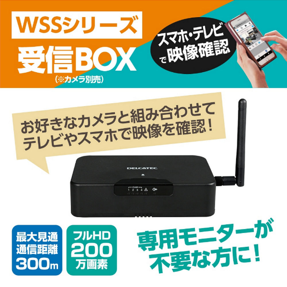 デルカテック ワイヤレスフルHDカメラ対応スマート受信BOX WSSNM