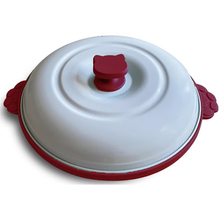 【電子レンジ調理器】トレードワン 70205 CHEFF(シェフ) 猫鍋レンジパン レッド