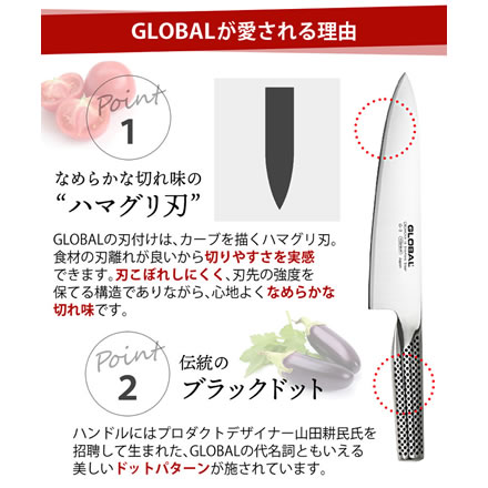 グローバル 包丁 三徳 14cm 2点セット スクレーパー付き GST-AS201/SP [GS-201/GSS-01]