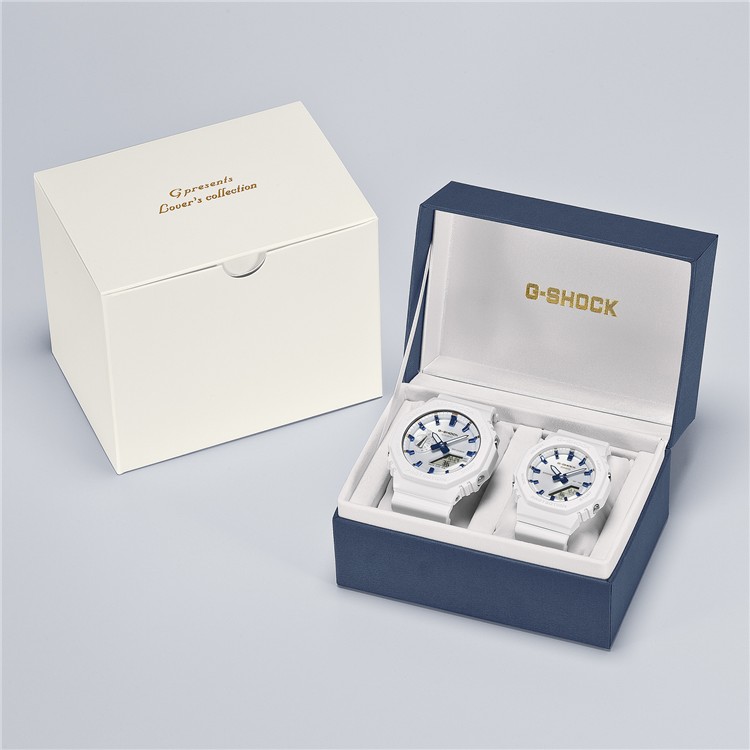 CASIO カシオ Gショック ペアウォッチ 腕時計 LOV-25A-7AJR ラバコレ Lover's Collection 2025 クリスマス ホワイト×ブルー 樹脂バンド アナデジ CASIO G-SHOCK メーカー保証1年 国内正規品