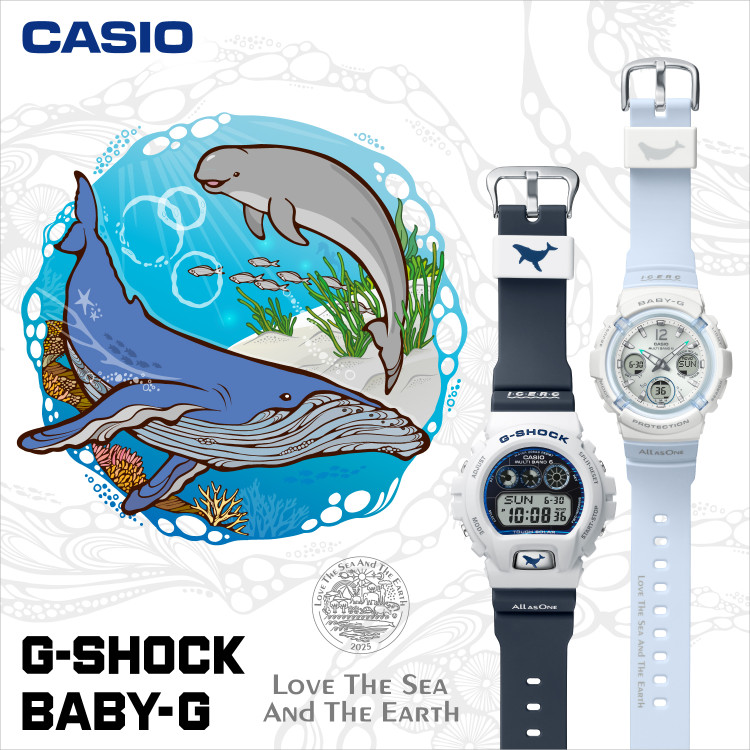 CASIO カシオ BABY-G BGA-2800K-7AJR ICERC Japanコラボ スナメリ×ベイビージー 電波ソーラー レディース腕時計 ホワイト×ライトブルー 限定モデル イルクジ イルカクジラ