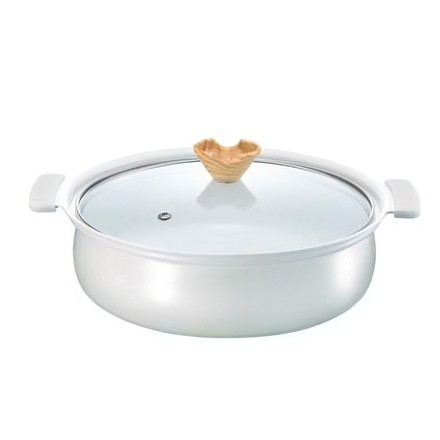 【卓上鍋セット】CT-25 コロント セラミックコーティング鍋 24cm & DE6329 オールナイロンお玉 & DH6307 菜箸 27cm & K72904 掴めるなべしき 4点セット