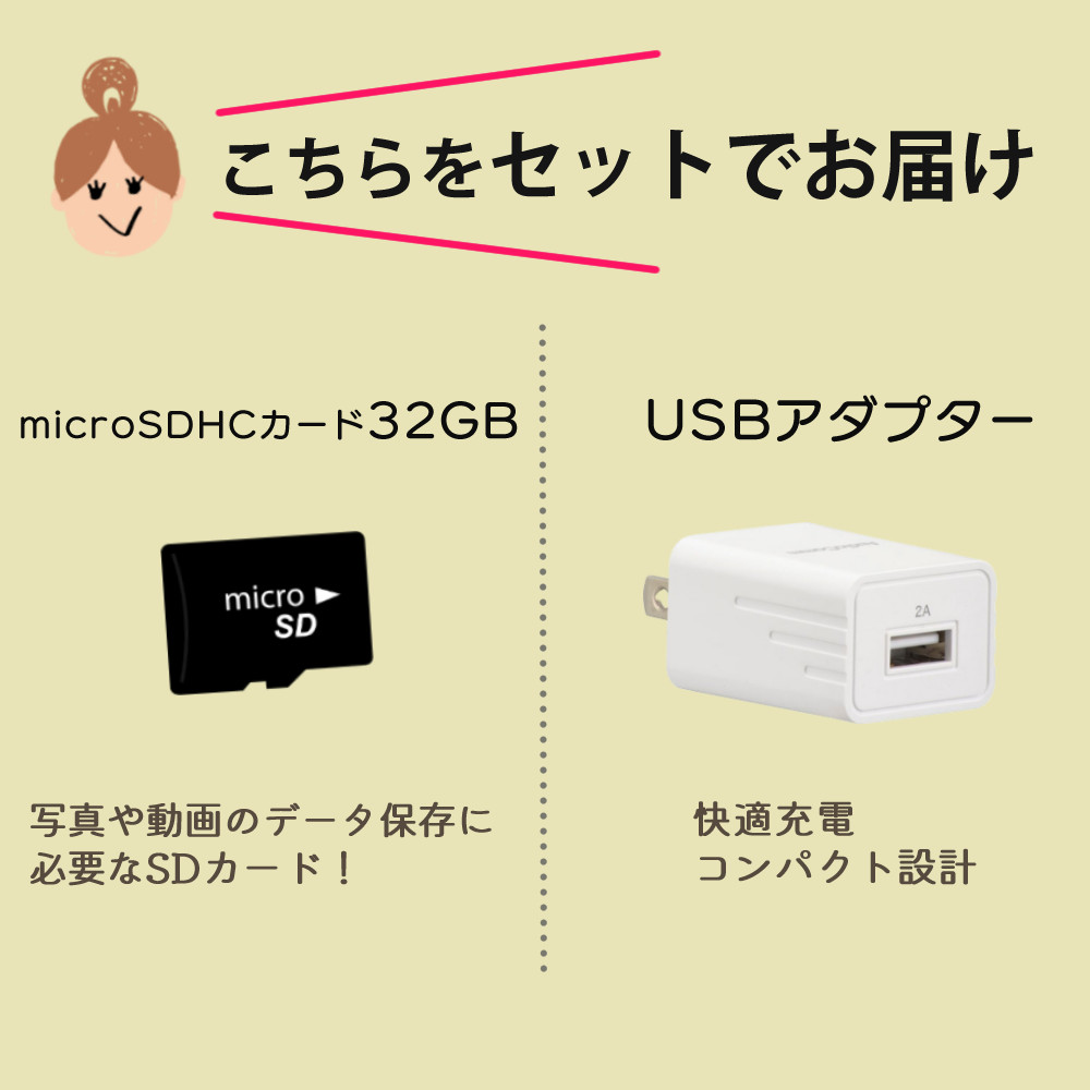 ケンコー サンリオキャラクター トイカメラ ポムポムプリン DSC-PIENI PN（ピエニ） ＆microSD32GB＆USBアダプタ
