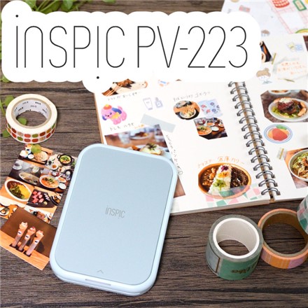 キヤノン ミニフォトプリンターセット iNSPiC PV-223-PK ピンク (5452C014) ＆ 用紙100枚 ＆ マステ ＆ USBアダプタ ＆ 巾着ポーチ