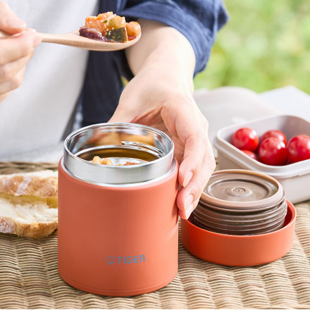 【フードジャー＆ポーチ】タイガー魔法瓶 MKL-W040AL クラウドブルー 0.4L 真空断熱フードジャー＆ MKL-Z50PAL クラウドブルー 0.4L 0.5L 兼用 専用ポーチ