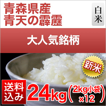 新米 白米 青森県産 青天の霹靂 24kg 2kg×12袋 令和6年産