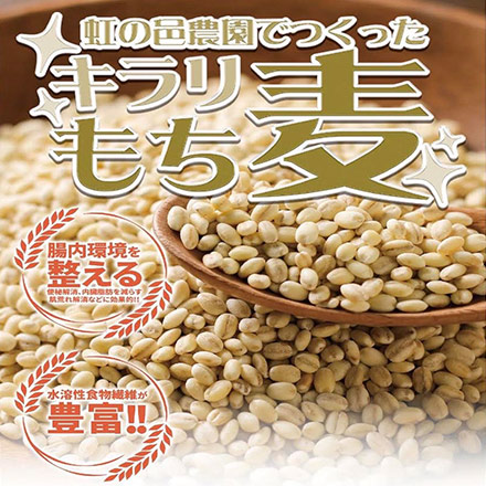 キラリもち麦 1kg 500g×2袋 農薬・化学肥料 不使用 有機農園 虹の邑