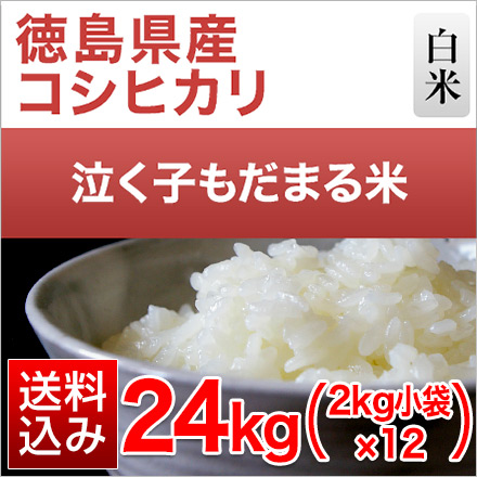 白米 徳島県産 泣く子もだまる米 〈コシヒカリ〉 24kg 2kg×12袋 生産者指定米 令和6年産