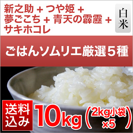 白米 ごはんソムリエ厳選 5種 食べ比べ Dセット 10kg 令和5年産