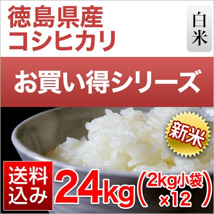 新米 白米 徳島県産 コシヒカリ 24kg 2kg×12袋 令和6年産