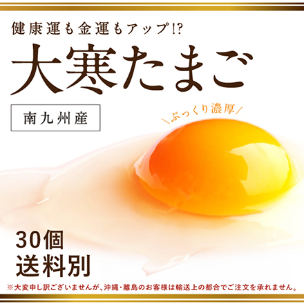 【2025年1月中旬より順次発送】 タマチャンショップ 大寒たまご 30個