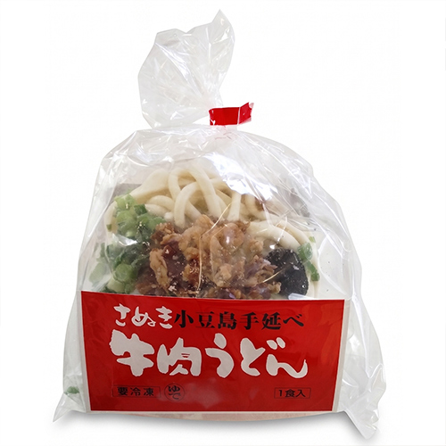 手延べうどん 牛肉うどん 8食 冷凍調理 〔（めん180g、具、添付つゆ60g）×8〕