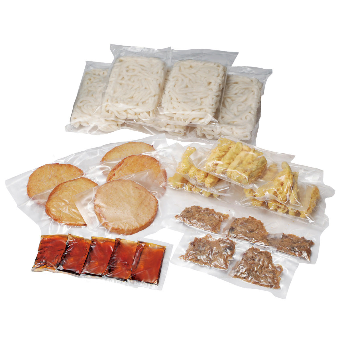 東筑軒 折尾名物 かしわうどん 丸天 ごぼう天入 冷凍 〔冷凍ゆで麺、かしわ肉、だし、丸天、ごぼう天(14g×5) 各5〕 うどん 麺