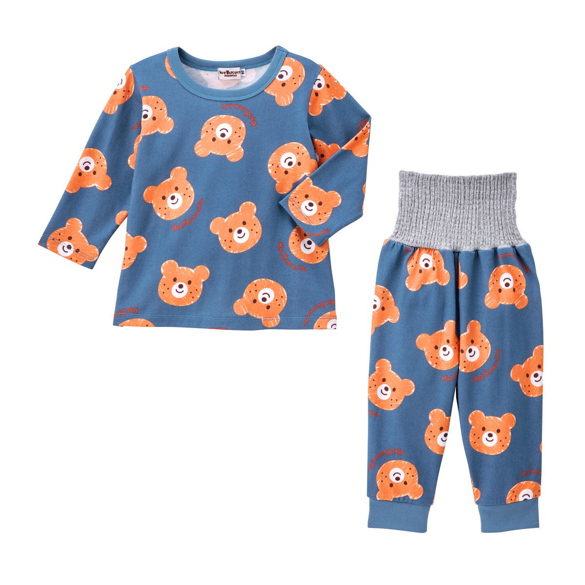 ミキハウスホットビスケッツ 腹巻付き長袖パジャマ(70-7330-149)