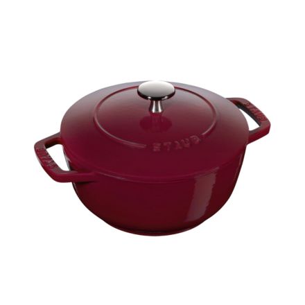 staub ストウブ Wa-NABE M 18cm ボルドー 40502-280 両手 鋳物 ホーロー 鍋 炊飯 2合 IH対応