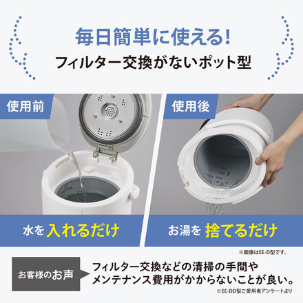 象印マホービン スチーム式加湿器 3.0L ホワイト EE-RV50-WA 木造8畳/プレハブ13畳