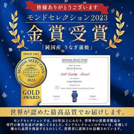 2023金賞受賞 国産 うなぎ 蒲焼き 無頭 大サイズ ( 165g前後×1尾 ) 通常箱