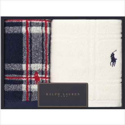 ラルフローレン RALPH LAUREN HOME Tallmadge & Large Windowpane ウォッシュ＆ハンドタオルセット ネイビー HMRLGFTH5720121