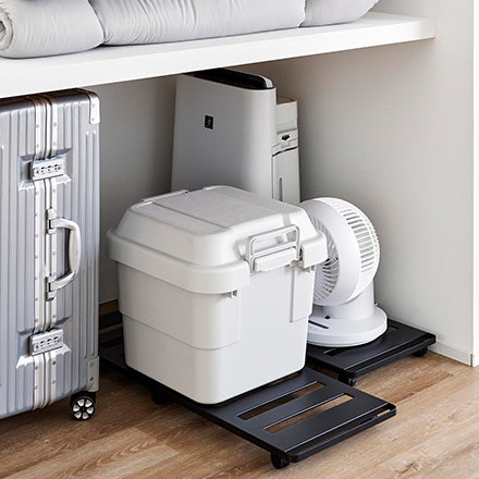 tower タワー 押入れ収納ロング台車 ホワイト 1417