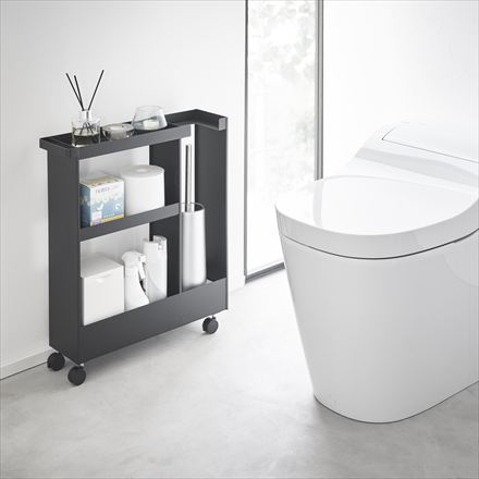 tower タワー キャスター付きトイレスリムワゴン 3段 ホワイト 1802