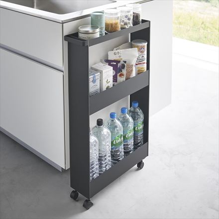 tower タワー キャスター付きスリムワゴン 3段 ホワイト 1804