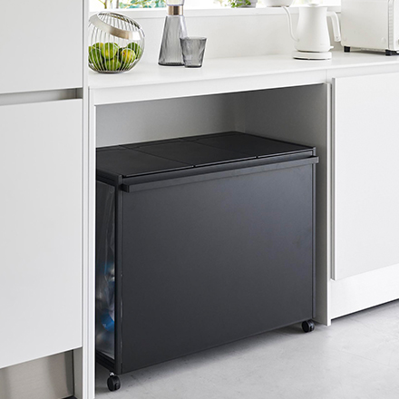 tower 蓋付き目隠し分別ダストワゴン タワー 45L 3分別 ホワイト 1822