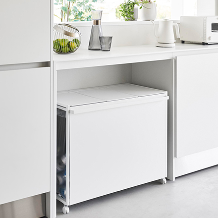 tower 蓋付き目隠し分別ダストワゴン タワー 45L 3分別 ブラック 1823