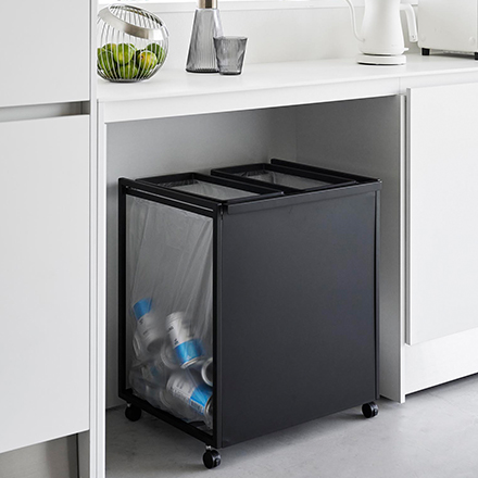 tower 目隠し分別ダストワゴン タワー 45L 2分別 ホワイト 1824