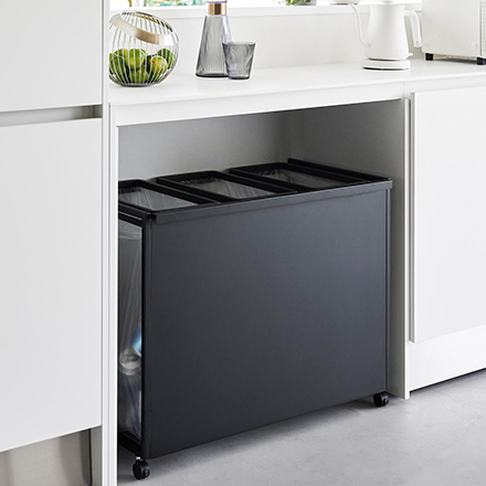 tower 目隠し分別ダストワゴン タワー 45L 3分別 ホワイト 1826