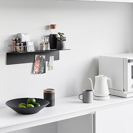 tower タワー マグネットが付くウォールラックW50 石こうボード壁対応 ホワイト 1929