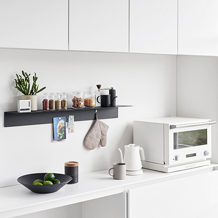 tower タワー マグネットが付くウォールラックW90 石こうボード壁対応 ホワイト 1931