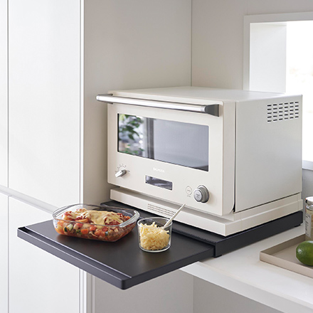 tower タワー キッチン家電下スライドテーブル ホワイト 2105