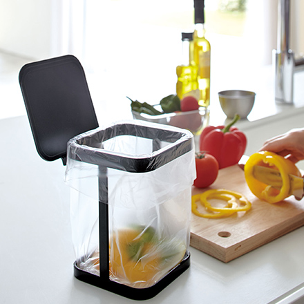 tower タワー 蓋付きポリ袋エコホルダー ホワイト 3330