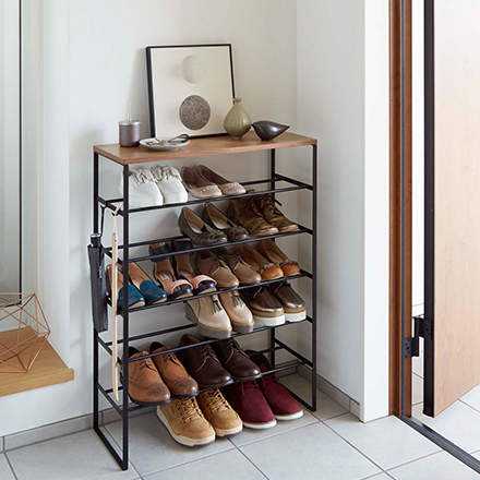 tower タワー 天板付きシューズラック 6段 ホワイト 3369