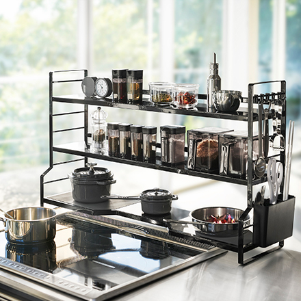 tower タワー コンロ奥ラック 3段 ホワイト3593