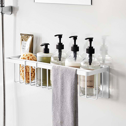 tower タワー マグネットバスルームバスケット ワイド ブラック 3770