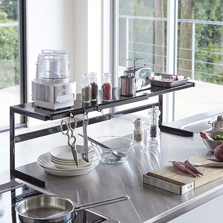 tower タワー 伸縮キッチンサポートラック ホワイト 4480