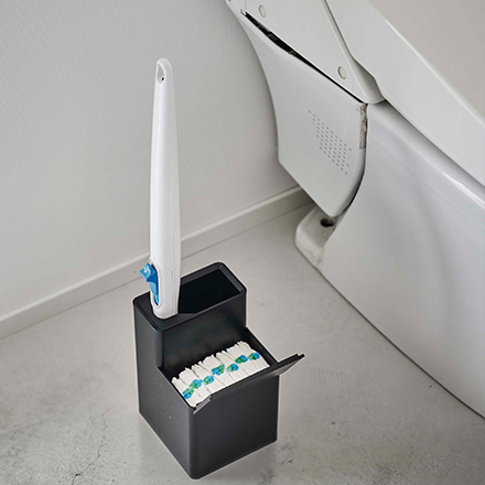 tower タワー 替えブラシ収納付き流せるトイレブラシスタンド ホワイト 5722