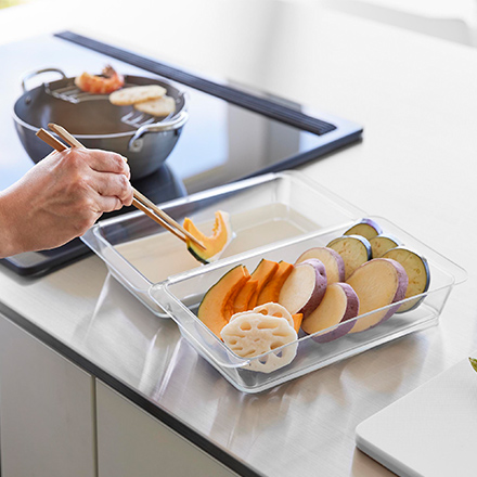 tower タワー 電子レンジ対応連結できる洗いやすい下ごしらえ調理トレー 深型 2個組 クリア 10337