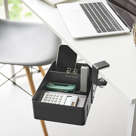 tower タワー テーブル横回転収納ラック 仕切り付き ホワイト 10365